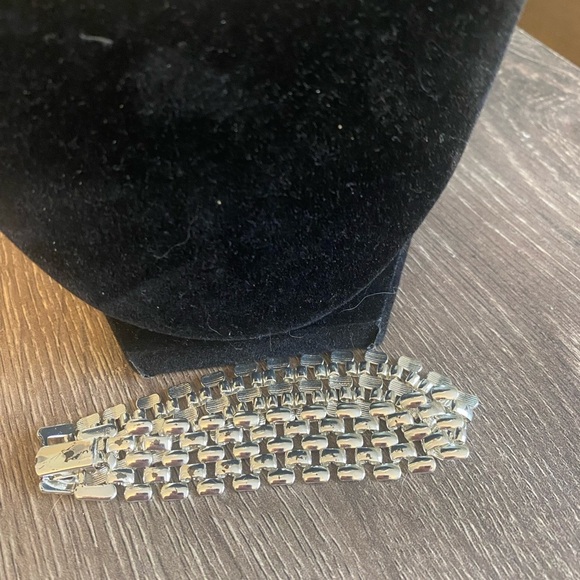 Vintage Napier Basket Weave Silver tone Chocker Necklace and matching bracelet - Picture 10 of 12